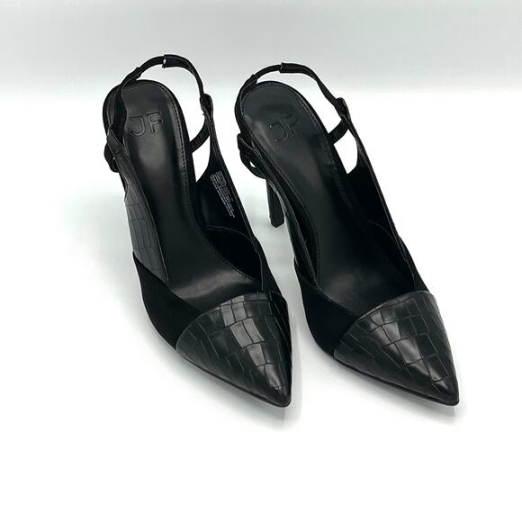 JUSTFAB Women's Gianna Stiletto Pump in Black Caviar Size 7.5 - Picture 1 of 7